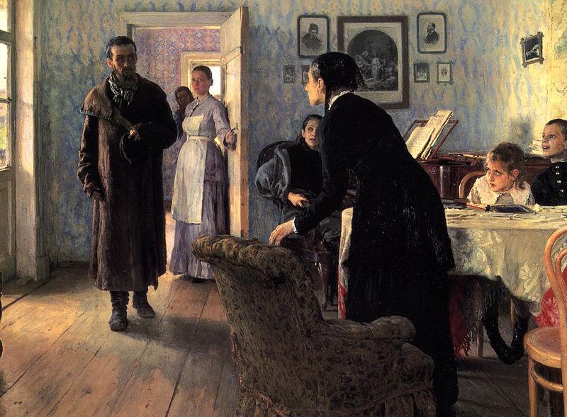 Ilya Repin Unexpected Visitors or Unexpected return oil painting picture